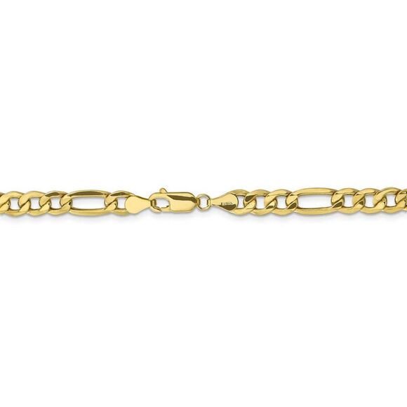 Men's 6.25mm, 10k Yellow Gold Hollow Figaro Chain Necklace, 20 Inch